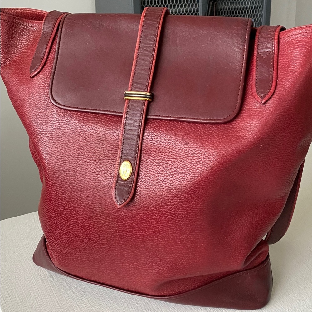 Cartier Burgundy Red Leather Tote - Authentic Vintage Luxury - Picture 2 of 16